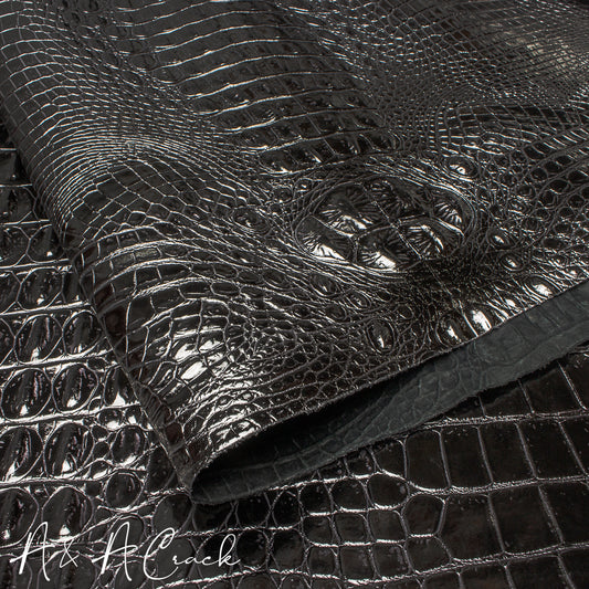 METALLIC CROC SIDES - SILVER - 0.8/1.0mm