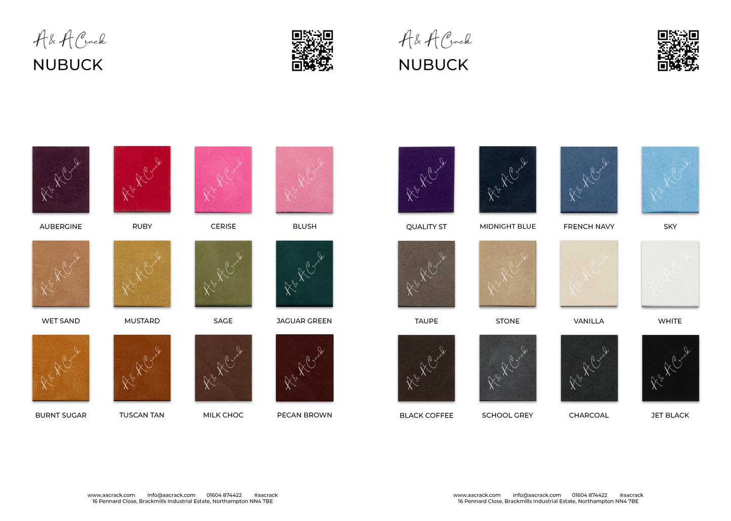 NUBUCK - COLOUR CARD