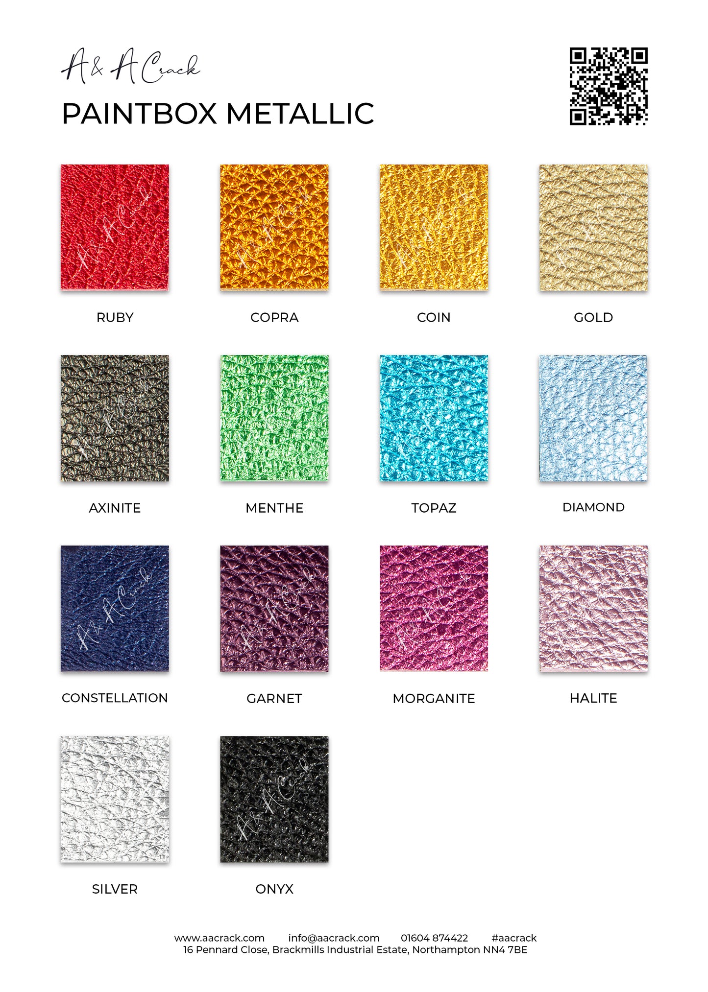PAINTBOX METALLIC - COLOUR CARD