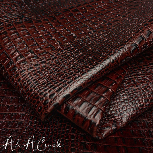 POROSUS WORN MOCK CROC - OXBLOOD - 1.2/1.4mm