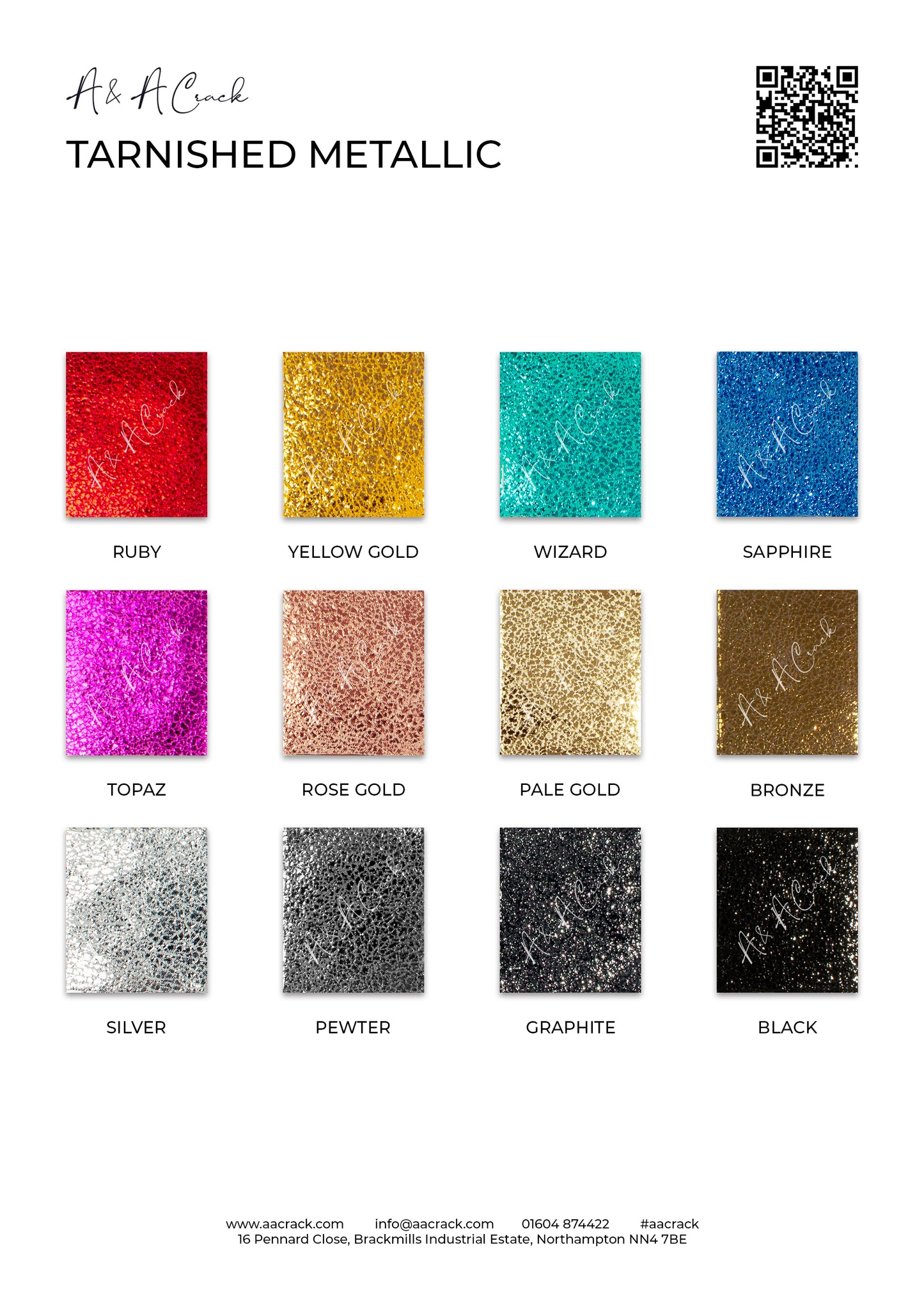 TARNISHED METALLIC - COLOUR CARD