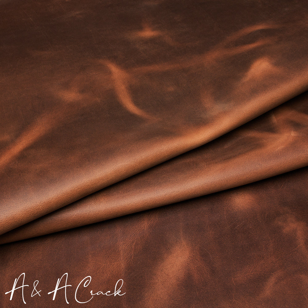 VEG TAN CRAZY HORSE SIDES - CARAMEL - 1.7/1.9mm