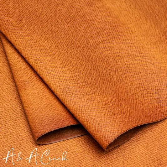 VEG TAN HATCH CALF SIDES - RUSTIC TAN - 1.0/1.2mm