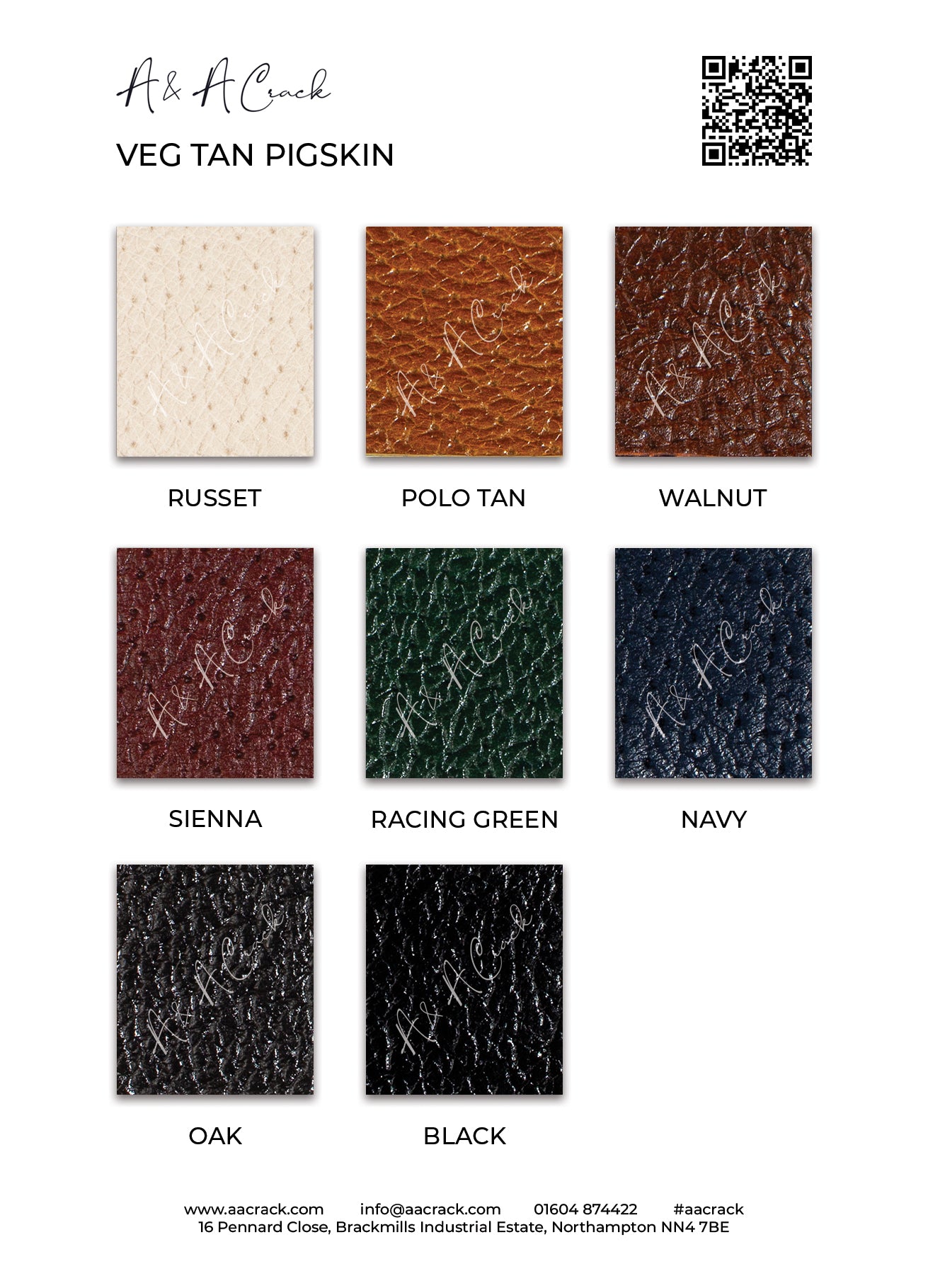 VEG TAN PIGSKIN - COLOUR CARD