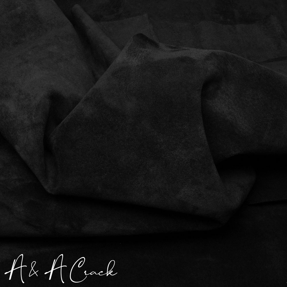 VELOUR SUEDE PIGSKIN BLACK 0.6/0.8mm A & A Crack & Sons