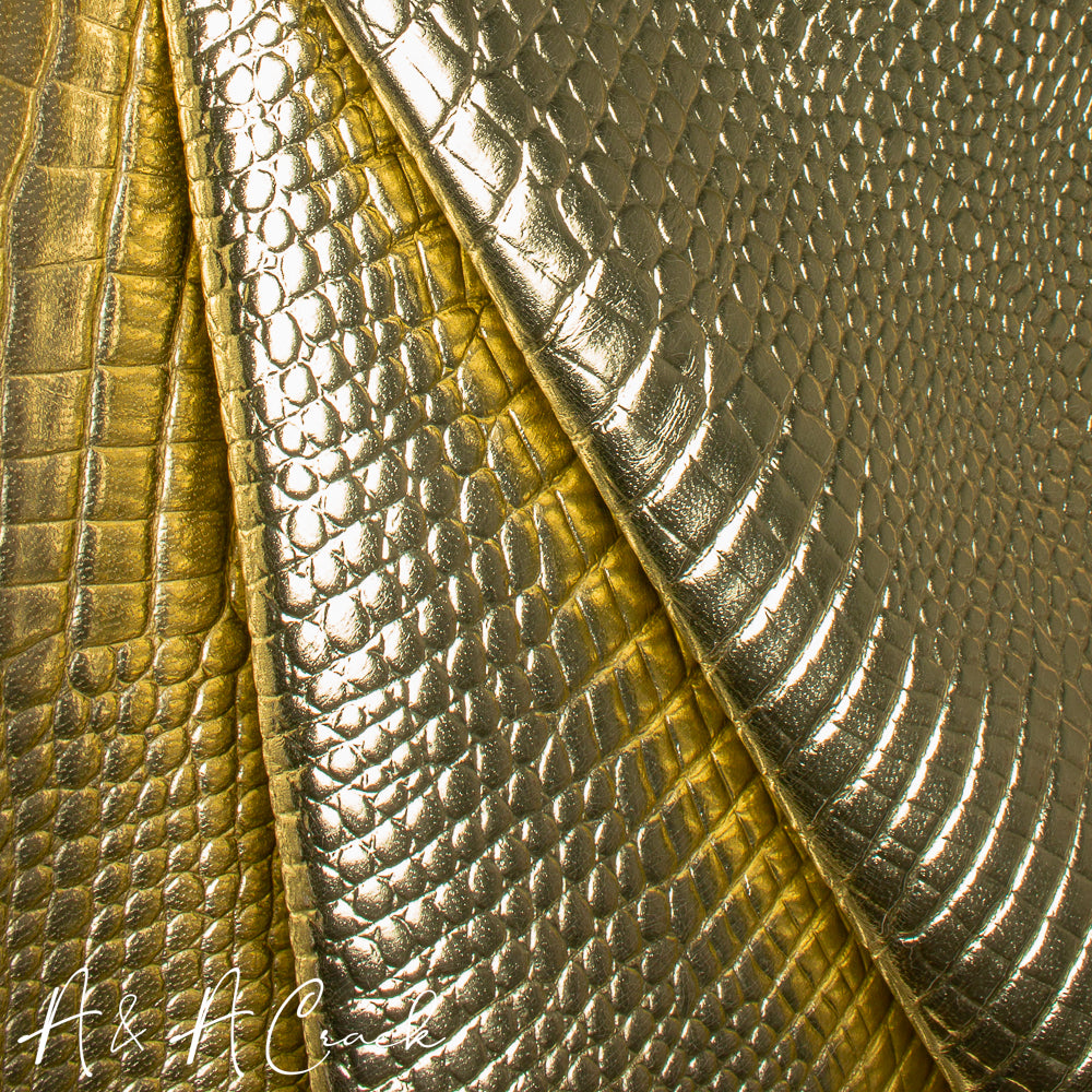 GLACE KID BABY CROC - FOIL GOLD - 0.7/0.9mm