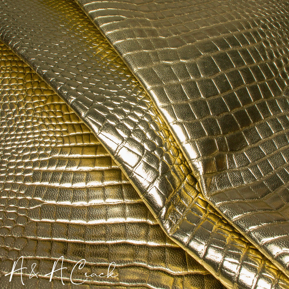 GLACE KID BABY CROC - FOIL GOLD - 0.7/0.9mm