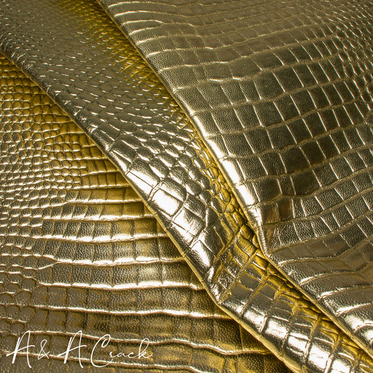 GLACE KID BABY CROC - FOIL GOLD - 0.7/0.9mm
