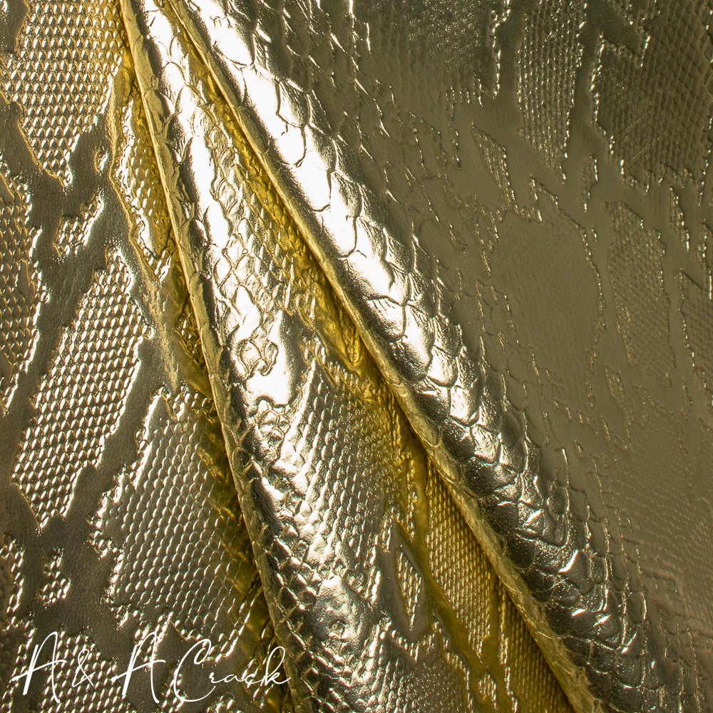 GLACE KID PYTHON - FOIL GOLD - 0.7/0.9mm