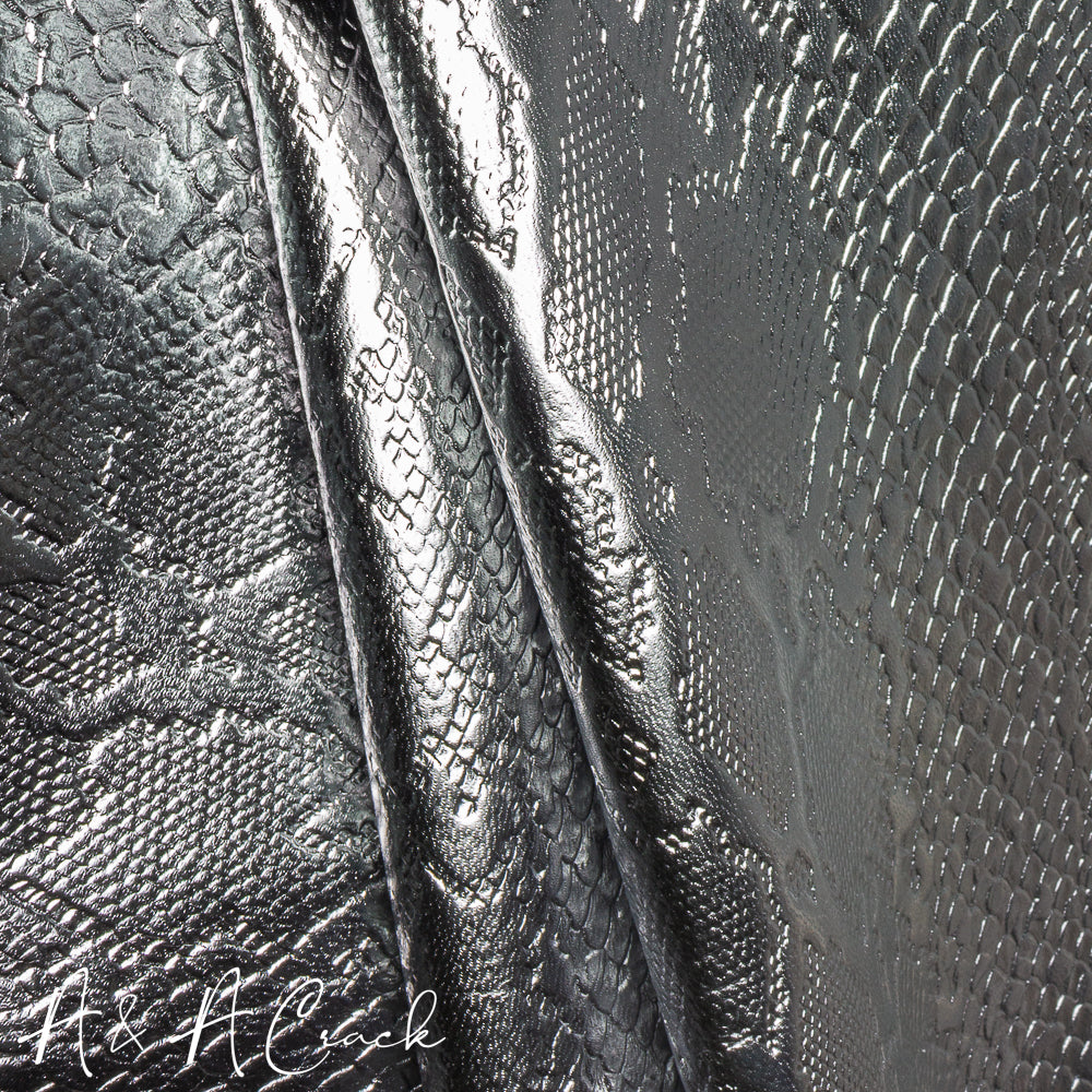 GLACE KID PYTHON - FOIL SILVER - 0.7/0.9mm