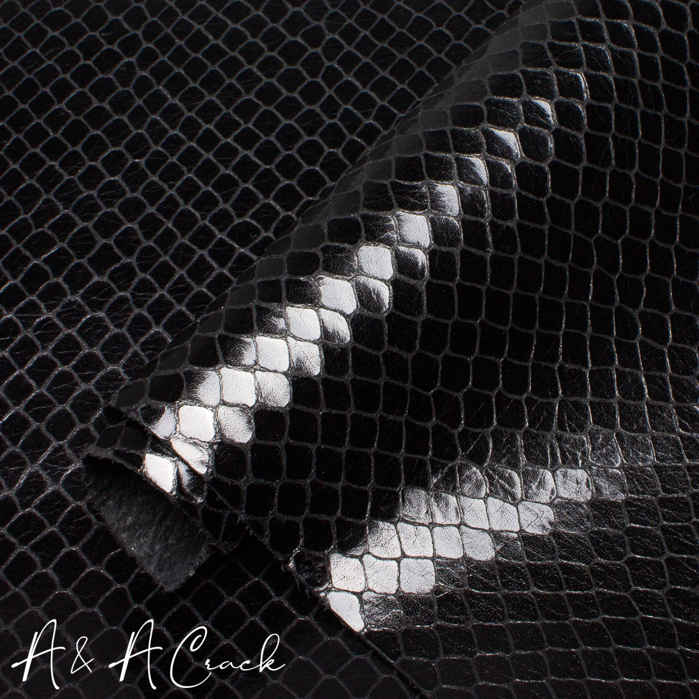 GLAZED VIPER BABYCALF - BLACK - 0.8/1.0mm