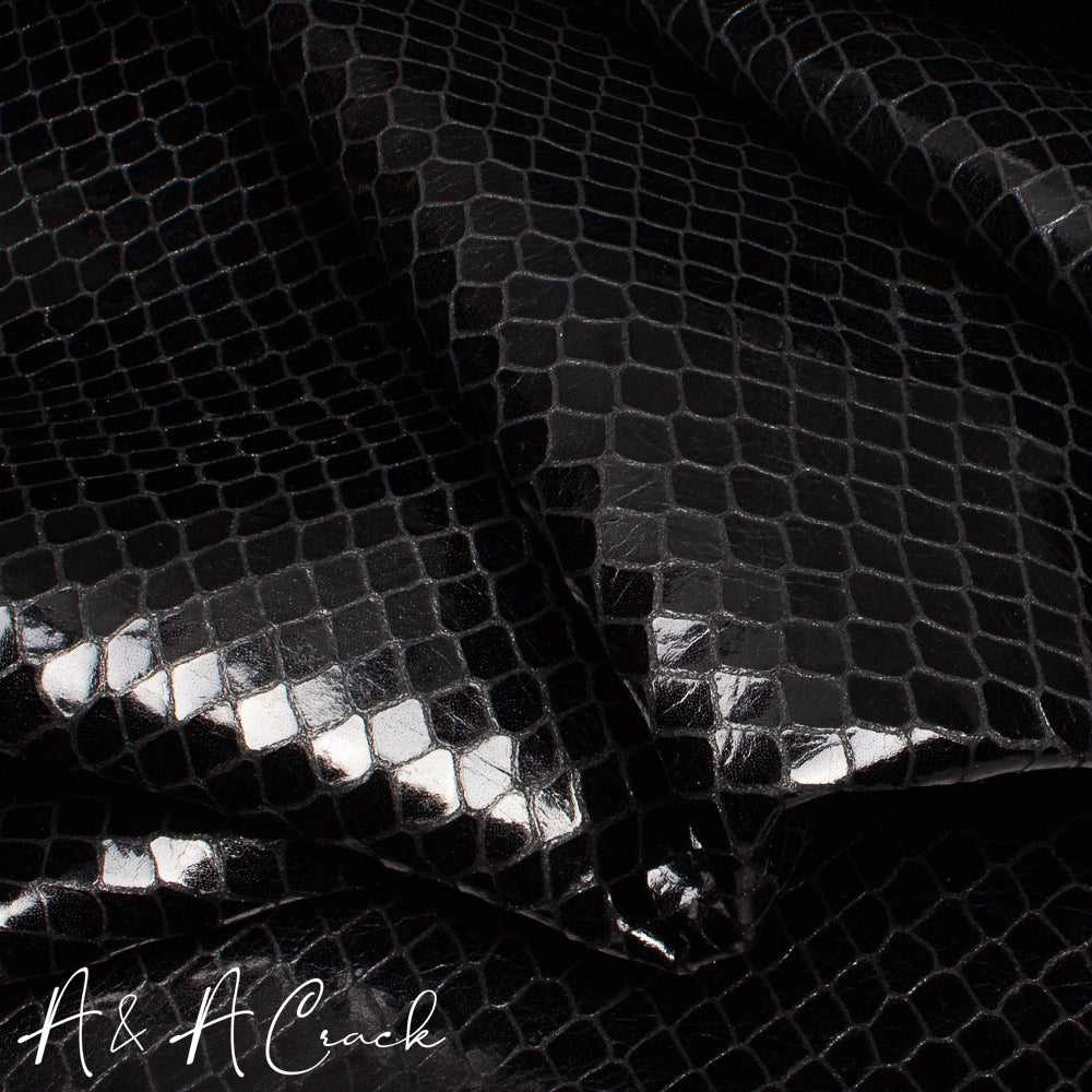 GLAZED VIPER BABYCALF - BLACK - 0.8/1.0mm