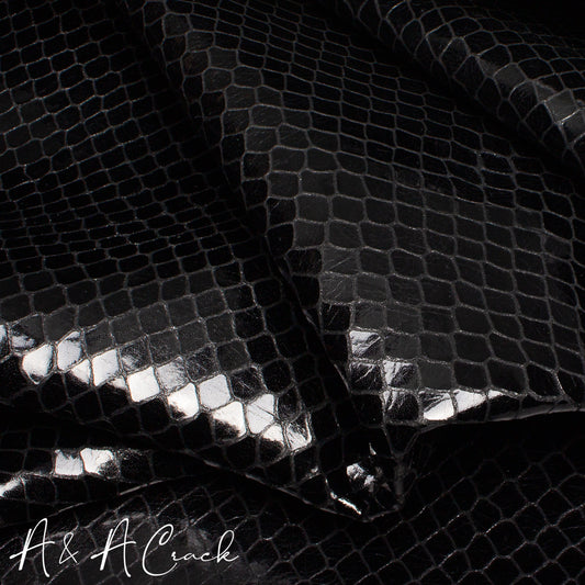 GLAZED VIPER BABYCALF - BLACK - 0.8/1.0mm