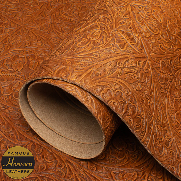 HORWEEN DUBLIN WESTERN FLORAL - CHESTNUT BROWN LEATHER - 2.0/2.2mm