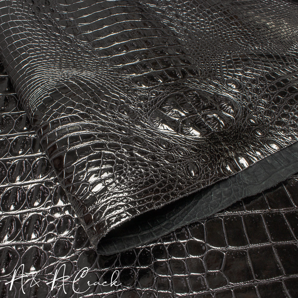 METALLIC CROC SIDES - SILVER - 0.8/1.0mm