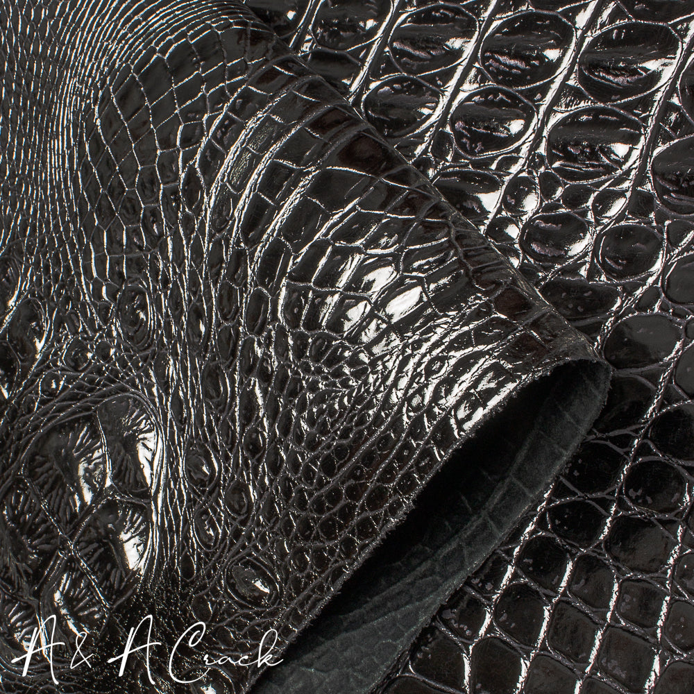 METALLIC CROC SIDES - SILVER - 0.8/1.0mm