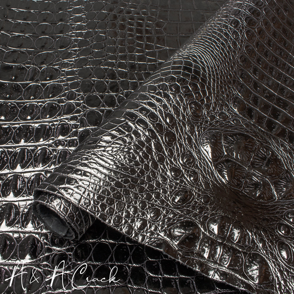 METALLIC CROC SIDES - SILVER - 0.8/1.0mm