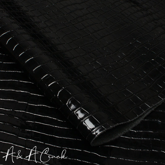 PATENT SQUARE CROC - BLACK - 1.5/1.7mm