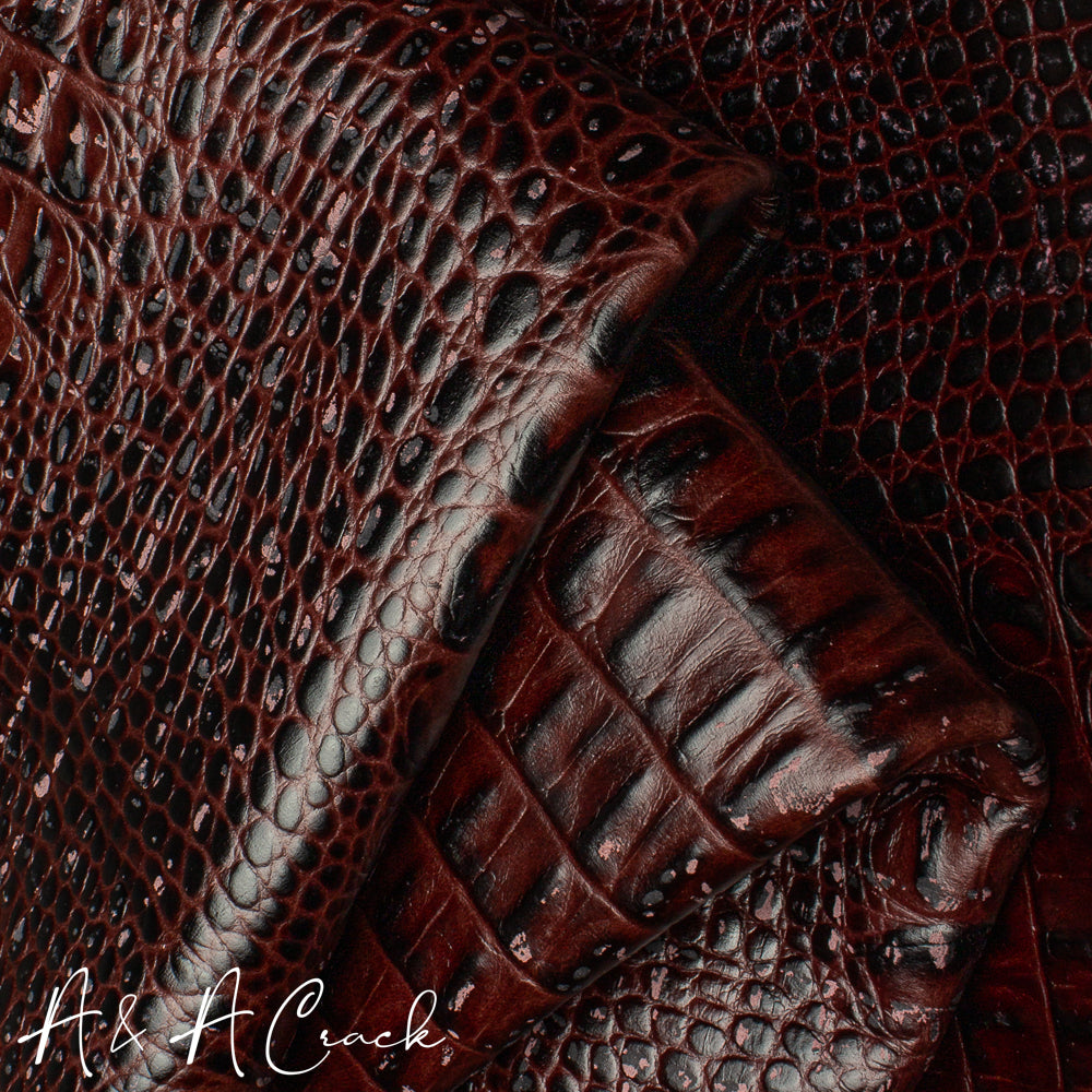 POROSUS WORN MOCK CROC - OXBLOOD - 1.2/1.4mm