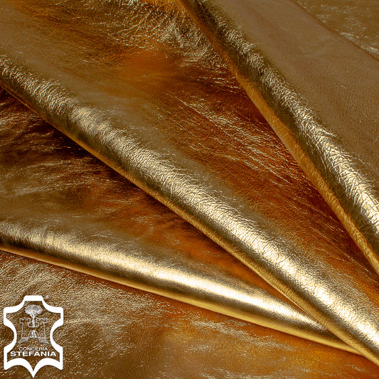 STEFANIA METALLIC CRINKLE BABYCALF - YELLOW GOLD - 08/1.0mm