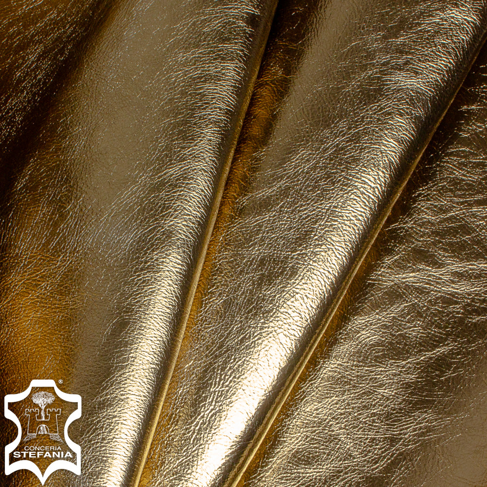 STEFANIA METALLIC CRINKLE KID - GOLD - 0.8/1.0mm