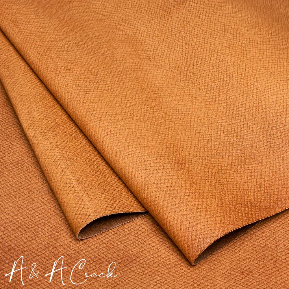 VEG TAN HATCH CALF SIDES - AUTUMN GOLD - 1.0/1.2mm