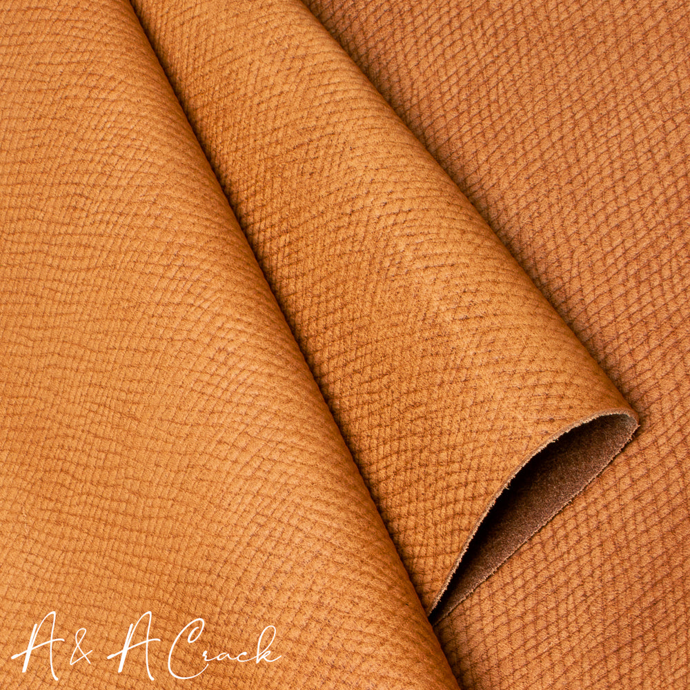 VEG TAN HATCH CALF SIDES - AUTUMN GOLD - 1.0/1.2mm