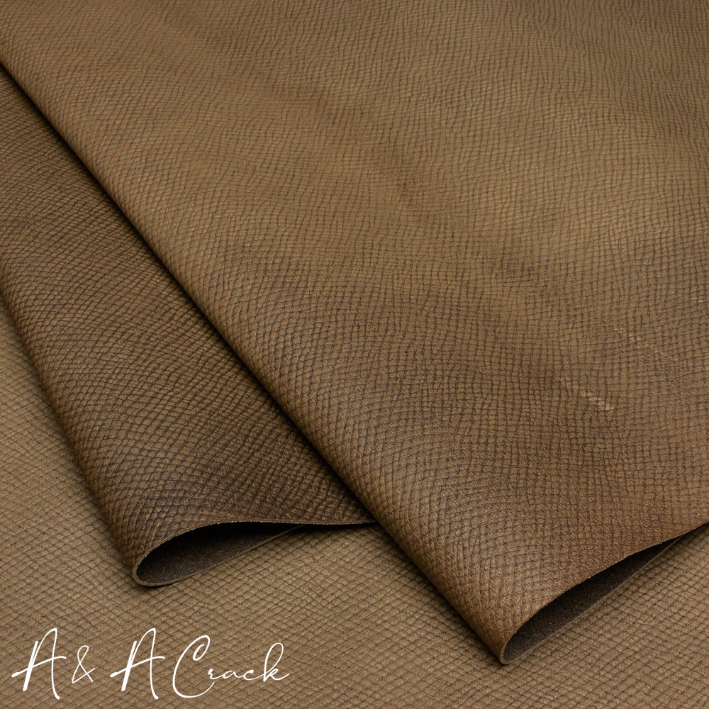 VEG TAN HATCH CALF SIDES - LIMESTONE - 1.0/1.2mm