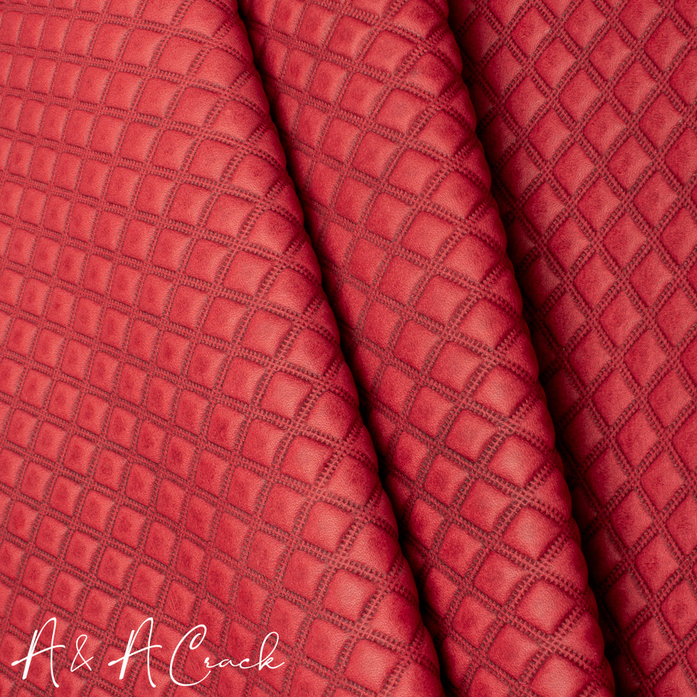 VEG TAN QUILTED CALF SIDES - SCARLET - 1.2/1.4mm