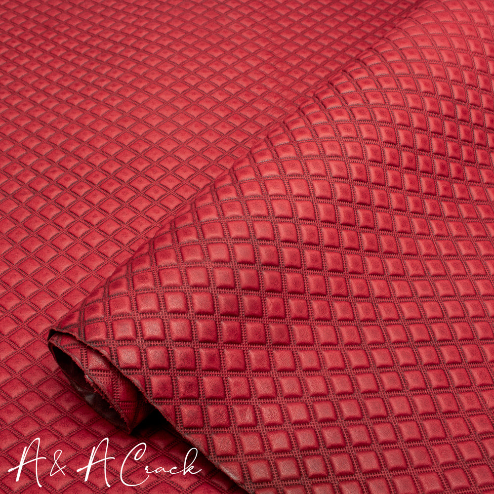 VEG TAN QUILTED CALF SIDES - SCARLET - 1.2/1.4mm