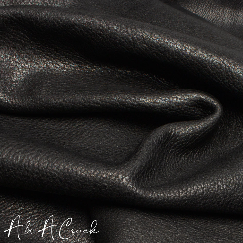 VEG TAN VACHETTA TUMBLED SIDES - BLACK - 1.8/2.0mm