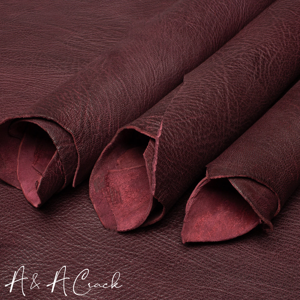 VEGETABLE TANNED SHRUNKEN GOAT - OXBLOOD - 1.4/1.6mm