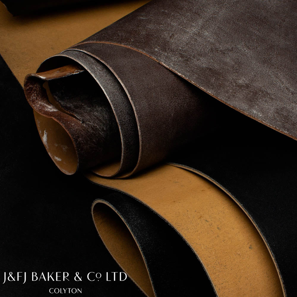 J&FJ BAKER WAXED FLESH CALF - BLACK - 1.3/1.5mm