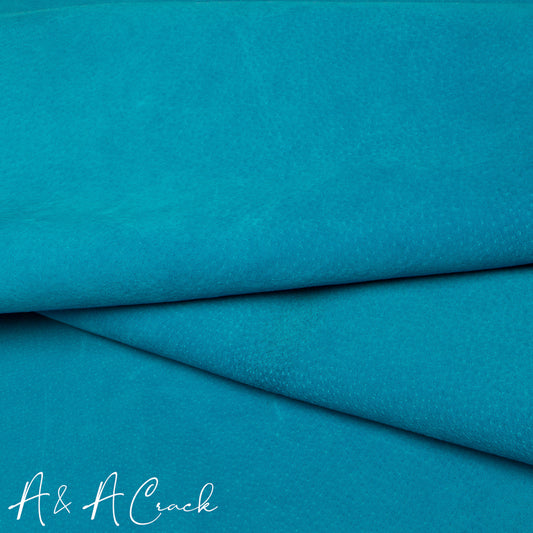 VELOUR SUEDE PIGSKIN - CYAN - 0.6/0.8mm